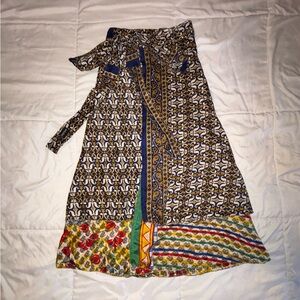 Jedzebel Magic Wrap Skirt Silk Blend Boho Multi Wear Convertible Skirt Dress